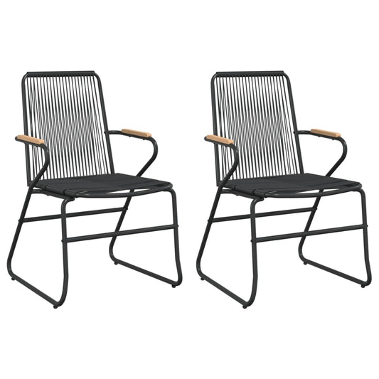 Hagestoler 2 Stk Svart 58X59X85,5 Cm Pvc Rotting