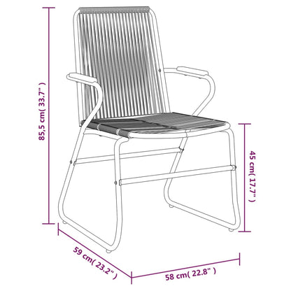 Hagestoler 2 Stk Svart 58X59X85,5 Cm Pvc Rotting