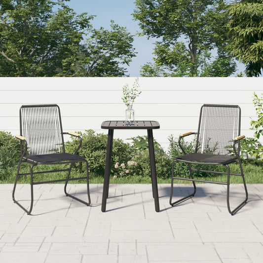 Hagestoler 2 Stk Svart 58X59X85,5 Cm Pvc Rotting