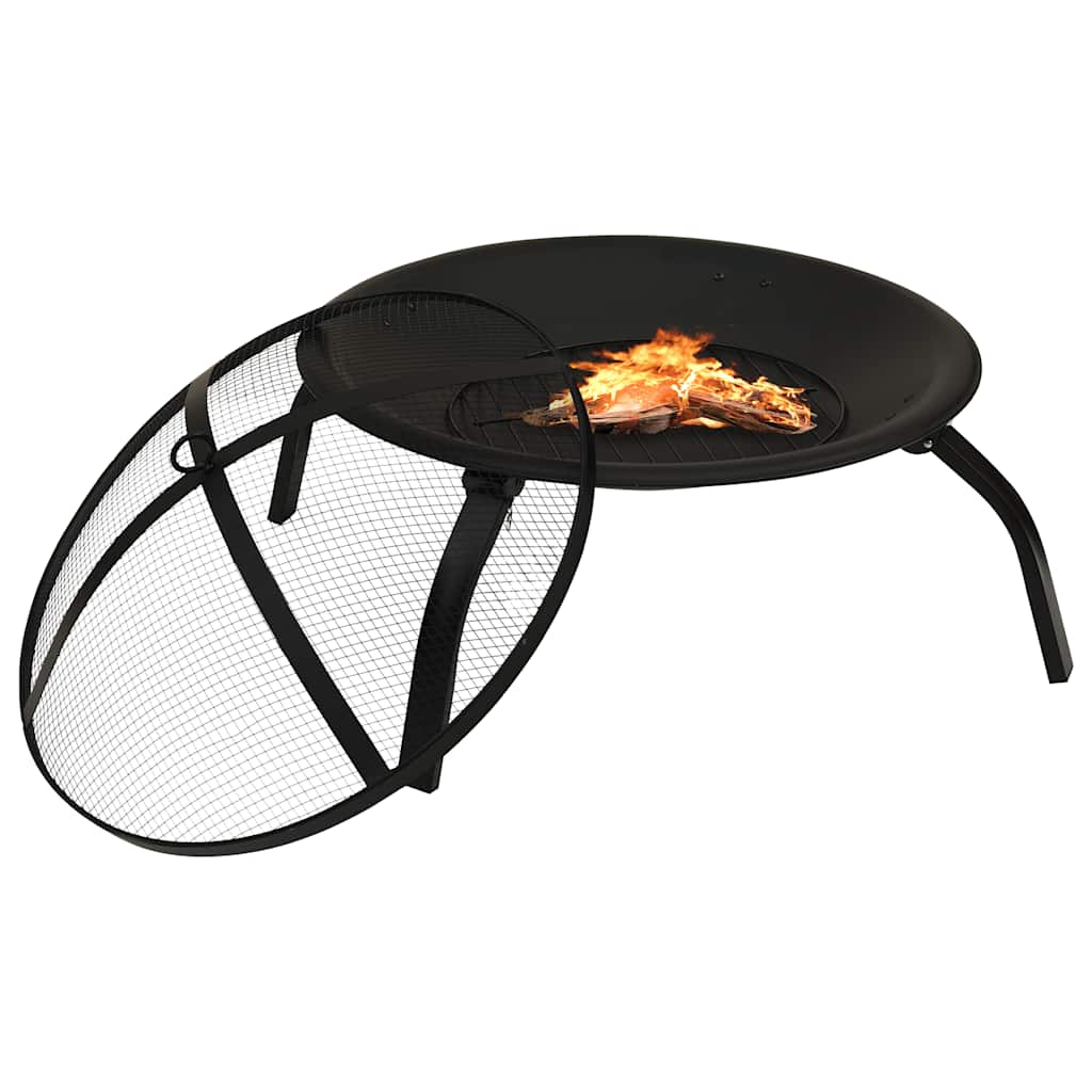 2-I-1 Bålfat Og Grill Med Ildrake 56X56X49 Cm Stål