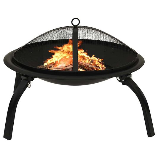 2-I-1 Bålfat Og Grill Med Ildrake 56X56X49 Cm Stål