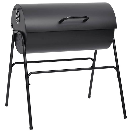 Tønnegrill Med 2 Grillrister Svart 80X95X90 Cm Stål