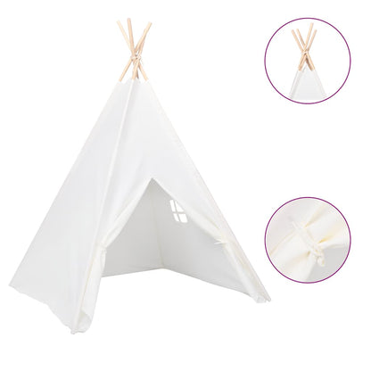Tipi-Telt For Barn Med Pose Ferskenhud Hvit 120X120X150 Cm