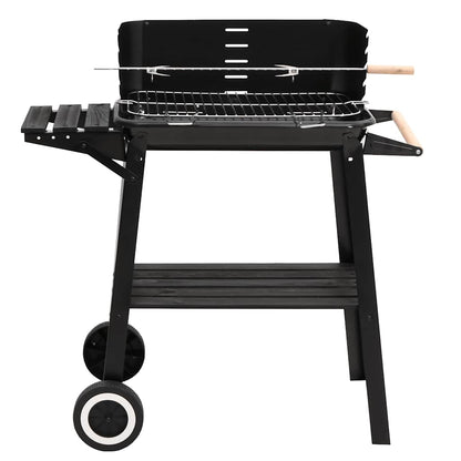 Kullgrill Med Hjul Svart Stål