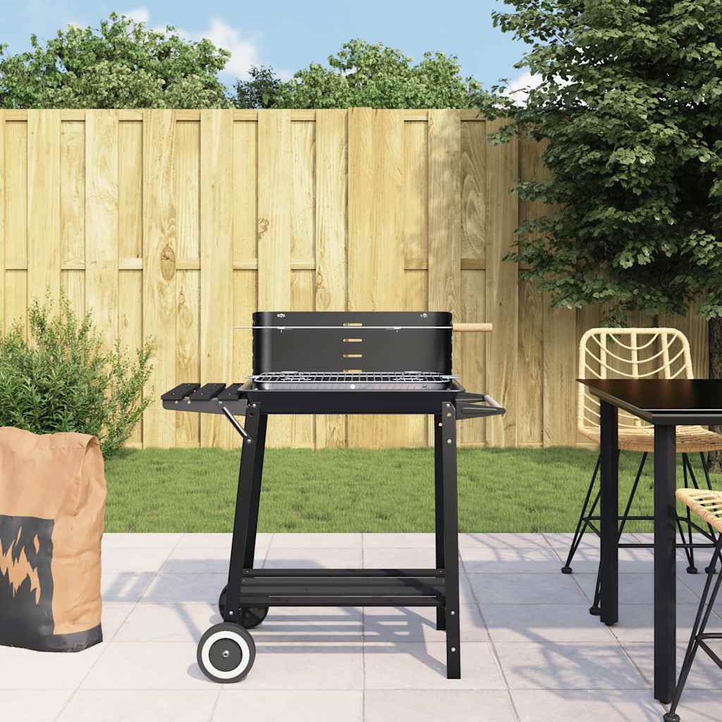Kullgrill Med Hjul Svart Stål