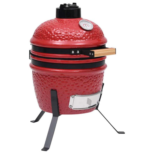 Kullgrill Med Røyker Kamado Keramisk 56 Cm Rød