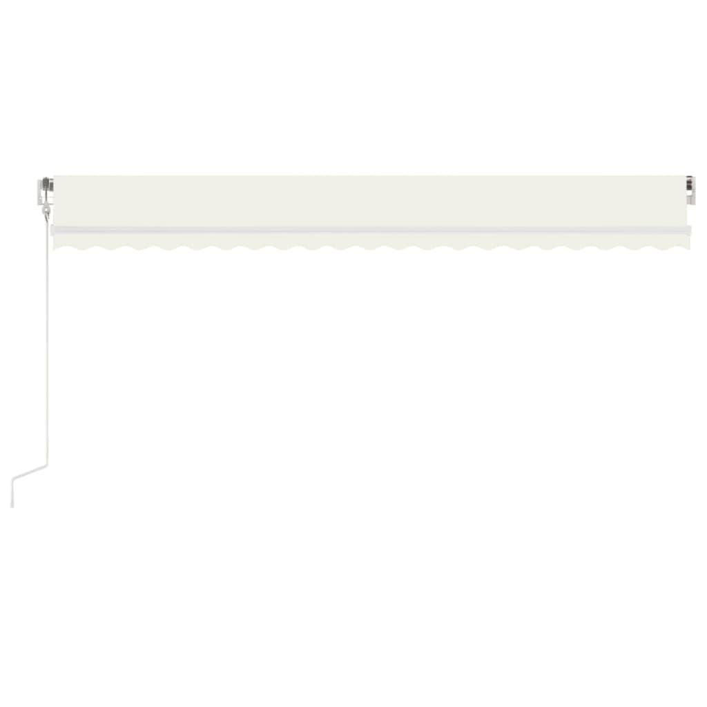 Automatisk Markise Med Vindsensor Og Led 500X300 Cm Kremhvit