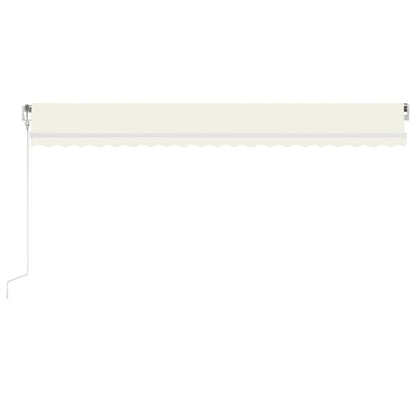 Automatisk Markise Med Vindsensor Og Led 500X300 Cm Kremhvit