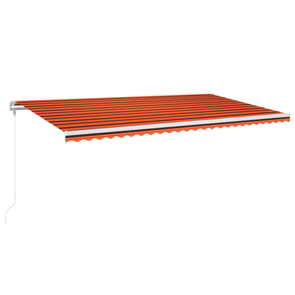 Automatisk Markise Med Vindsensor Og Led 600X300Cm Oransje/Brun