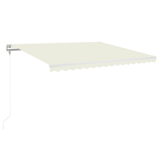 Automatisk Markise Med Vindsensor Og Led 400X350 Cm Kremhvit