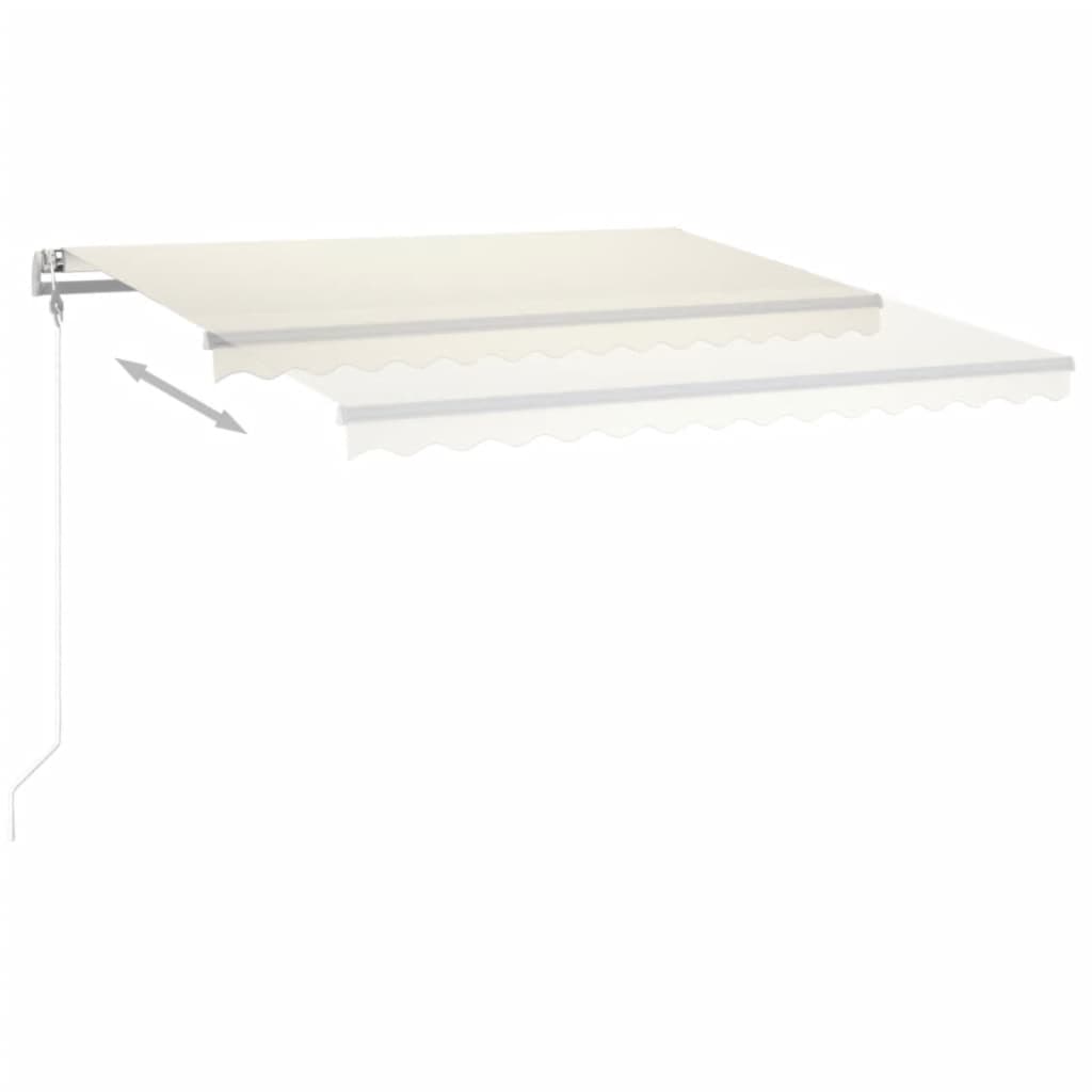 Automatisk Markise Med Vindsensor Og Led 400X350 Cm Kremhvit