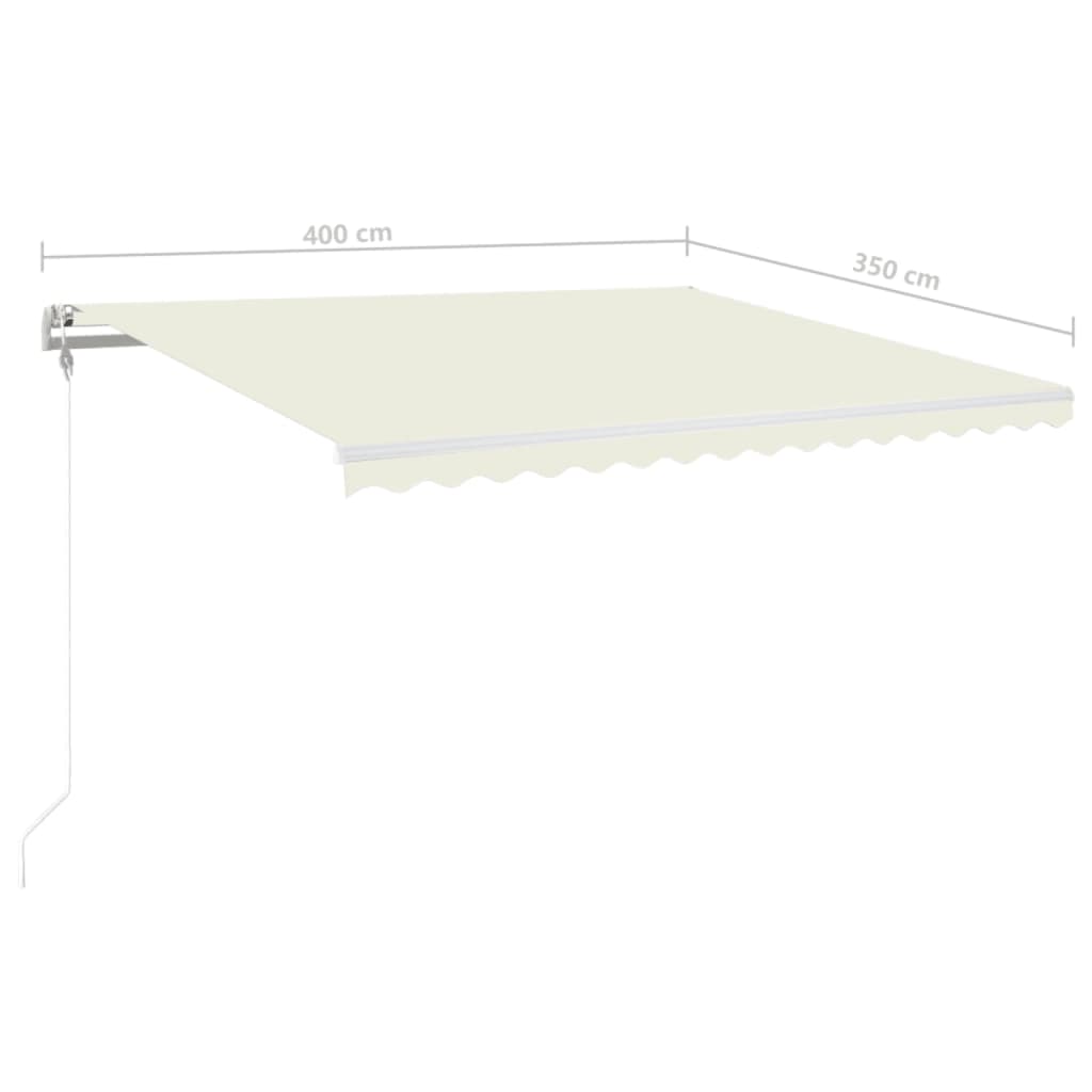 Automatisk Markise Med Vindsensor Og Led 400X350 Cm Kremhvit
