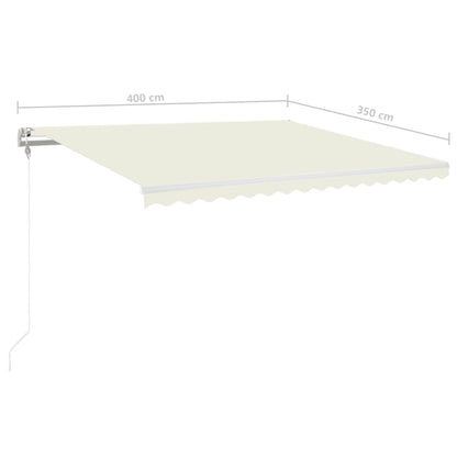 Automatisk Markise Med Vindsensor Og Led 400X350 Cm Kremhvit