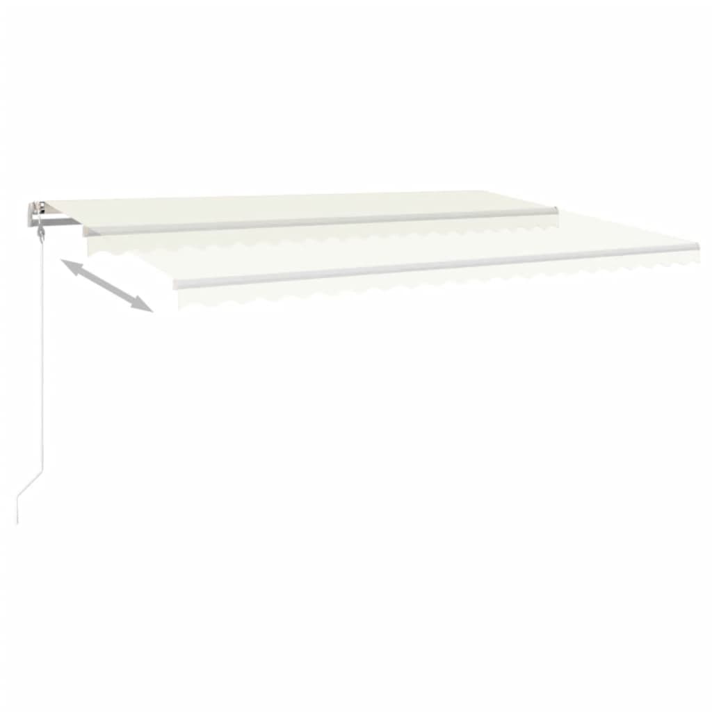 Automatisk Markise Med Vindsensor Og Led 500X350 Cm Kremhvit
