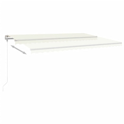 Automatisk Markise Med Vindsensor Og Led 500X350 Cm Kremhvit