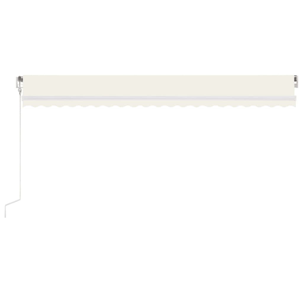 Automatisk Markise Med Vindsensor Og Led 500X350 Cm Kremhvit