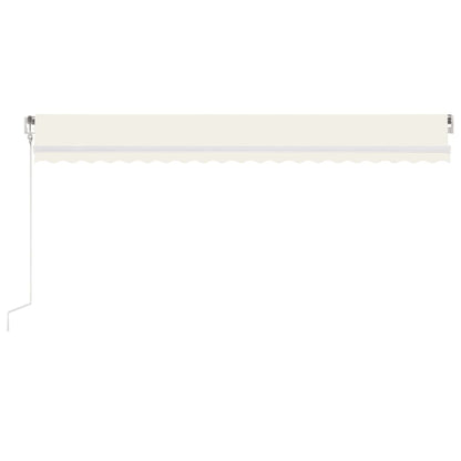 Automatisk Markise Med Vindsensor Og Led 500X350 Cm Kremhvit