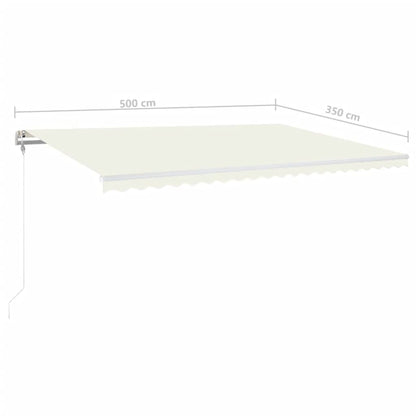 Automatisk Markise Med Vindsensor Og Led 500X350 Cm Kremhvit