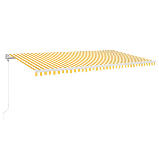 Automatisk Markise Med Vindsensor Og Led 600X350 Cm Gul/Hvit