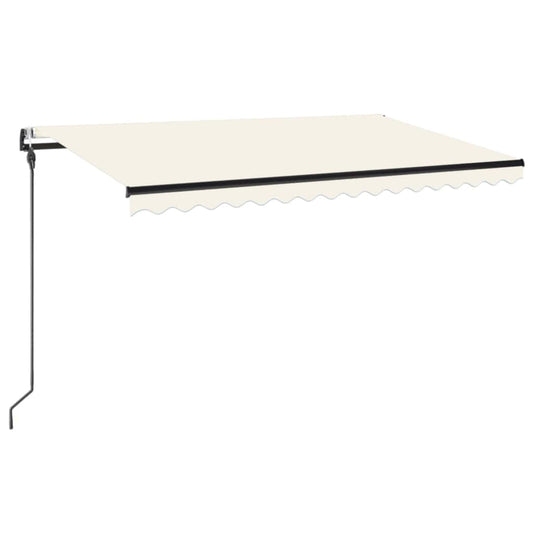 Automatisk Markise Med Vindsensor Og Led 450X300 Cm Kremhvit