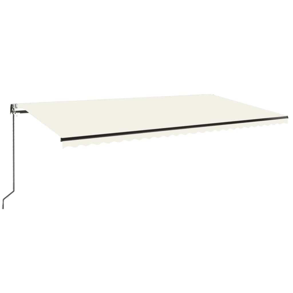 Automatisk Markise Med Vindsensor Og Led 600X350 Cm Kremhvit