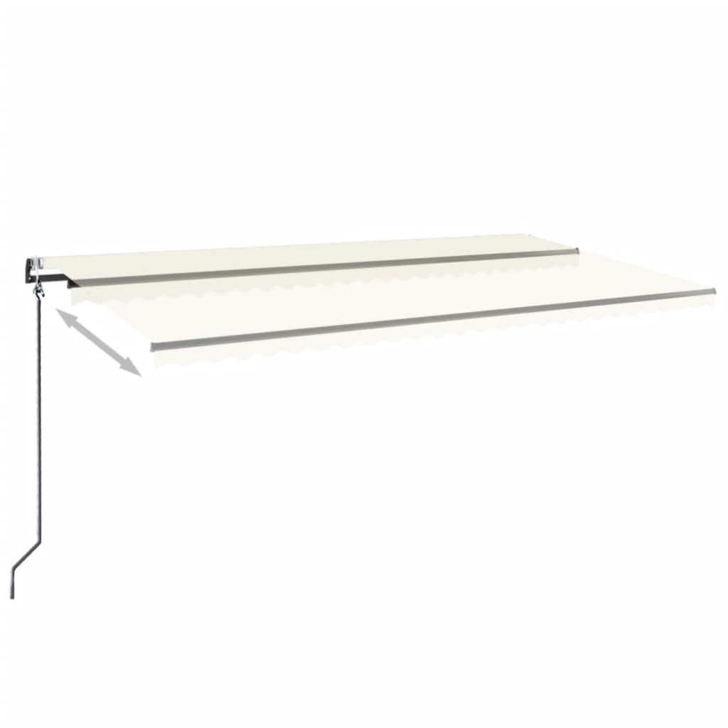 Automatisk Markise Med Vindsensor Og Led 600X350 Cm Kremhvit
