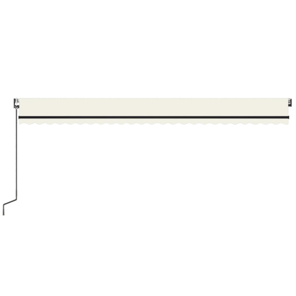 Automatisk Markise Med Vindsensor Og Led 600X350 Cm Kremhvit