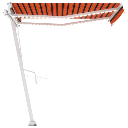 Automatisk Markise Med Led Og Vindsensor 300X250Cm Oransje Brun