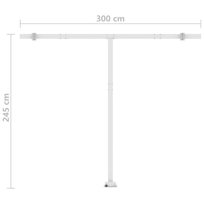 Automatisk Markise Med Led Og Vindsensor 300X250Cm Oransje Brun