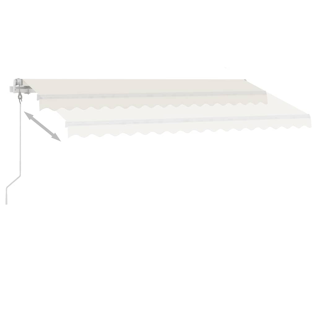 Automatisk Markise Med Vindsensor Og Led 400X300 Cm Kremhvit