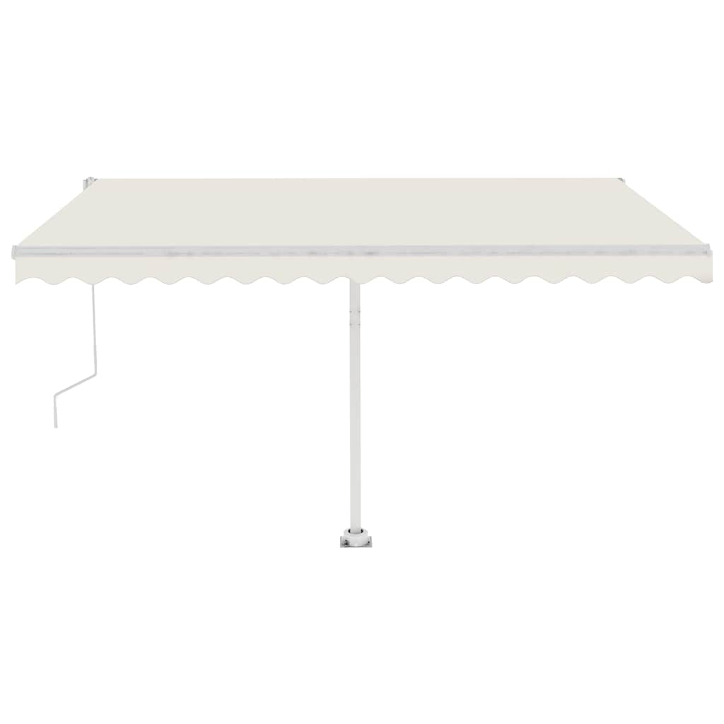 Automatisk Markise Med Vindsensor Og Led 400X300 Cm Kremhvit