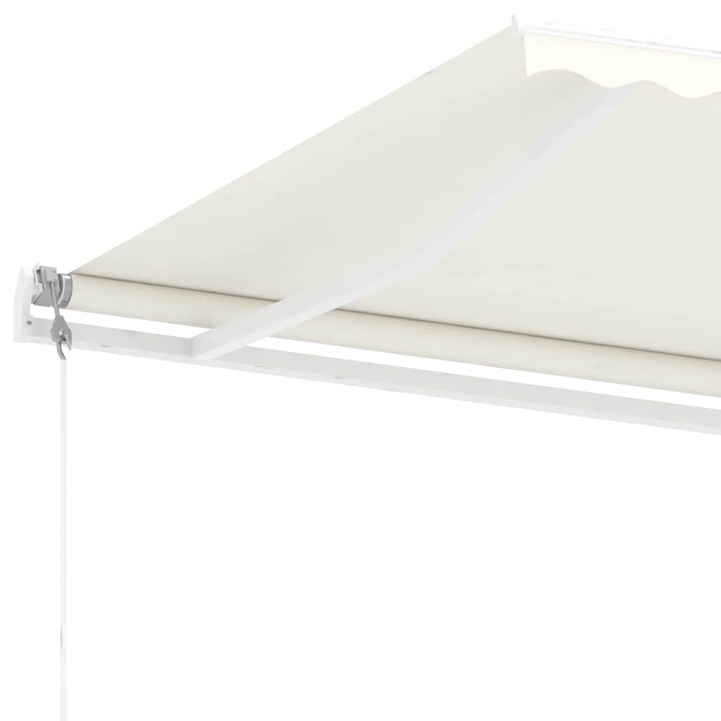 Automatisk Markise Med Vindsensor Og Led 400X300 Cm Kremhvit