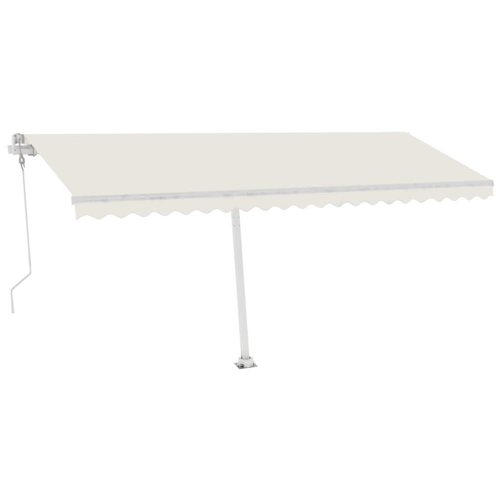 Automatisk Markise Med Vindsensor Og Led 500X300 Cm Kremhvit