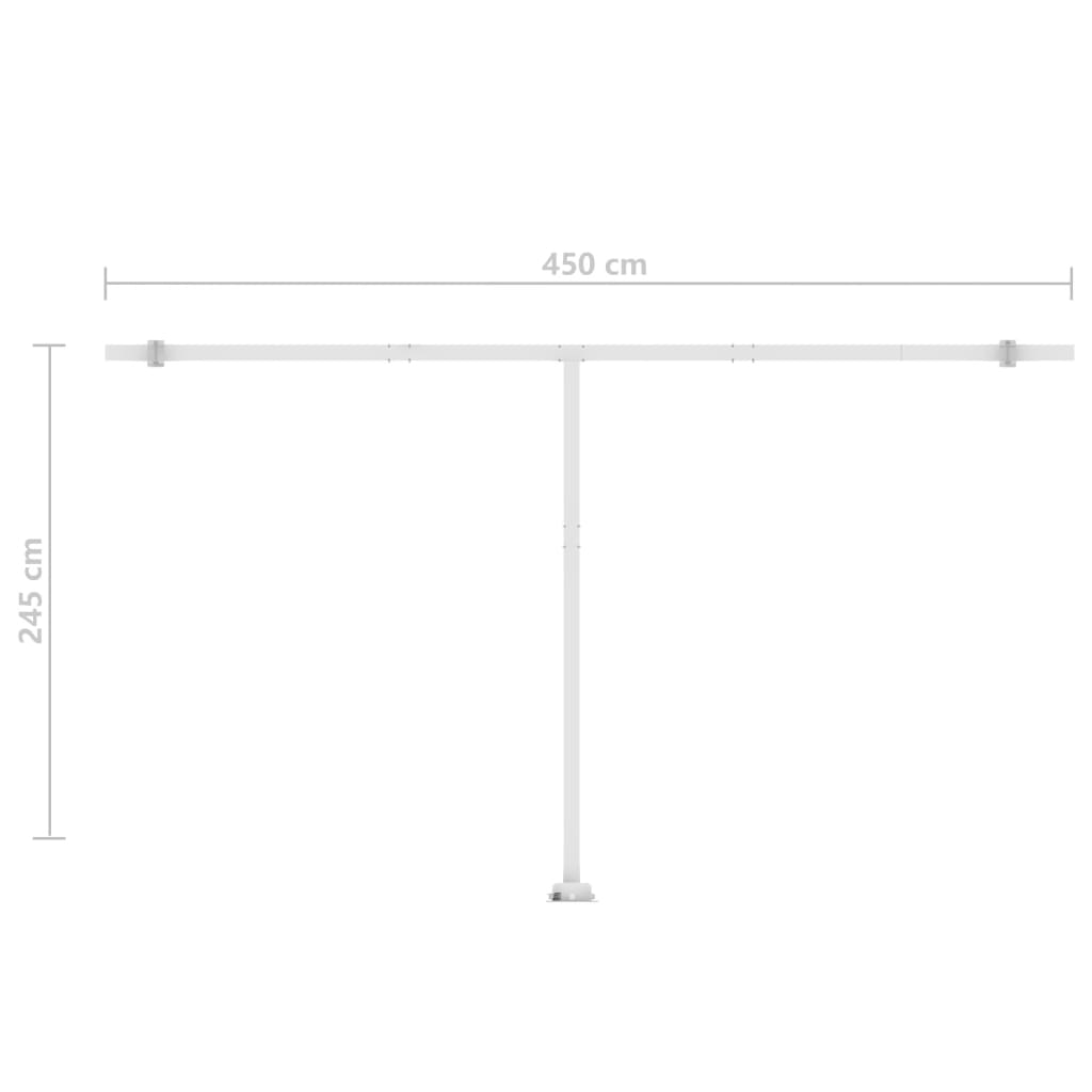 Automatisk Markise Med Vindsensor Og Led 500X300 Cm Kremhvit