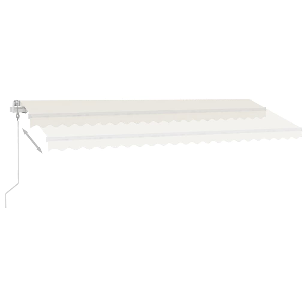 Automatisk Markise Med Vindsensor Og Led 500X300 Cm Kremhvit