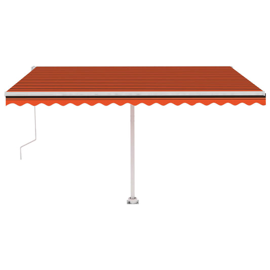 Automatisk Markise Med Vindsensor Og Led 450X350Cm Oransje Brun
