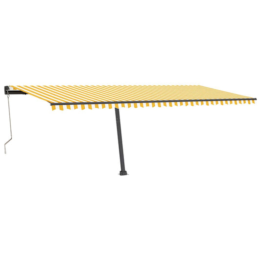 Automatisk Markise Med Vindsensor Og Led 600X350 Cm Gul/Hvit