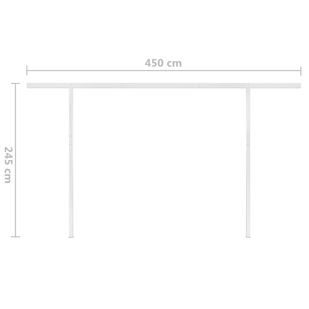 Automatisk Uttrekkbar Markise Med Stolper 5X3,5 M Kremhvit