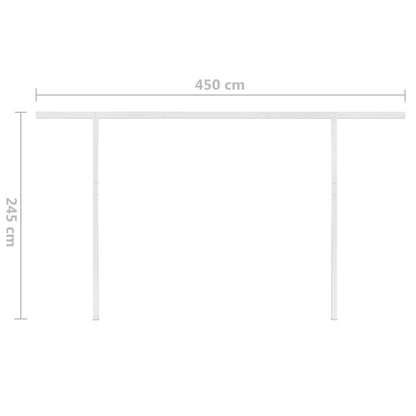 Automatisk Uttrekkbar Markise Med Stolper 5X3,5 M Kremhvit