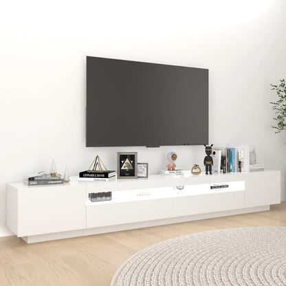 Tv-Benk Med Led-Lys Hvit 260X35X40 Cm