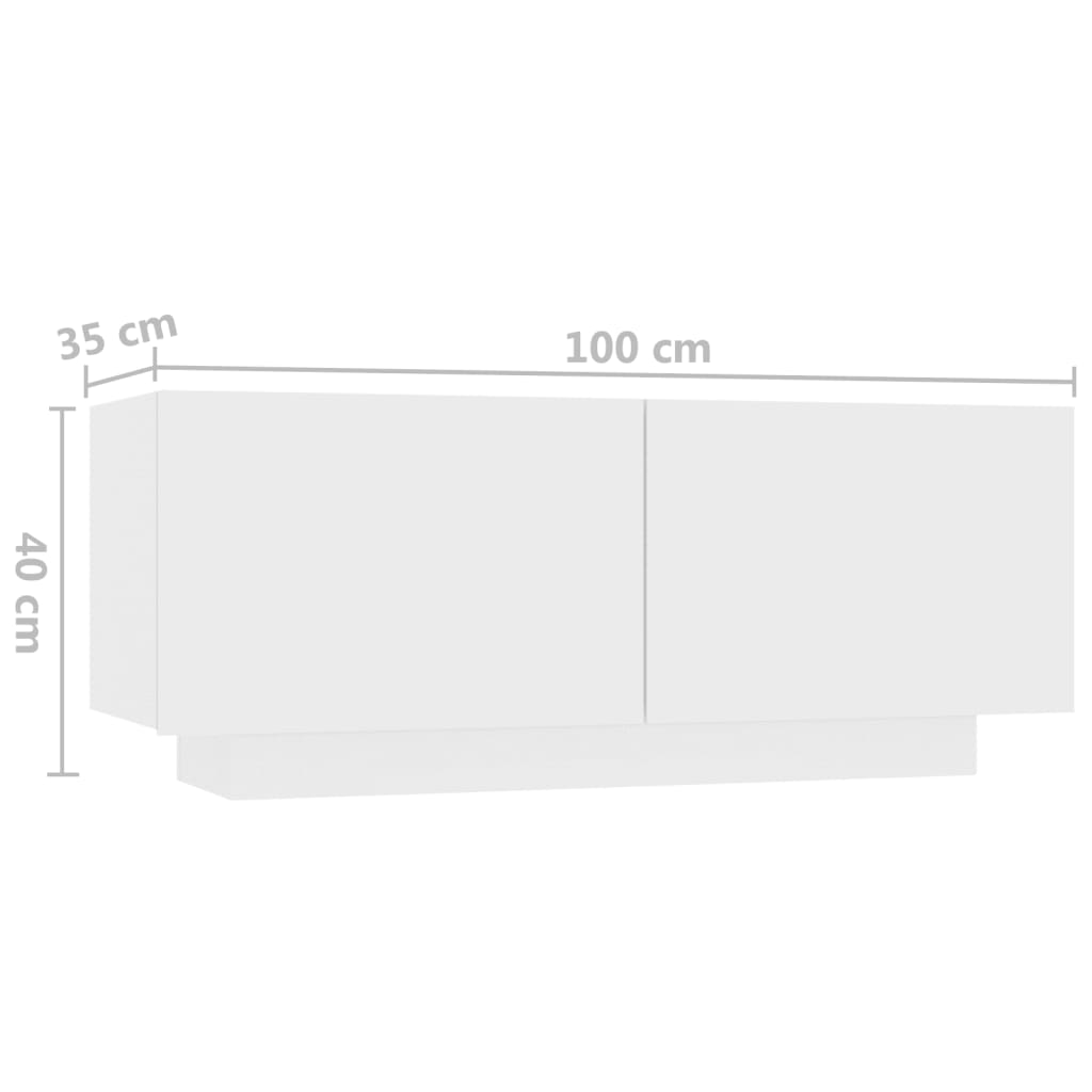 Tv-Benk Med Led-Lys Hvit 260X35X40 Cm