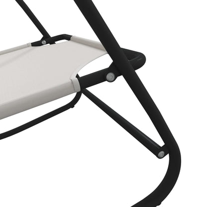 Gyngende Solsenger 2 Stk Kremhvit Stål Og Textilene
