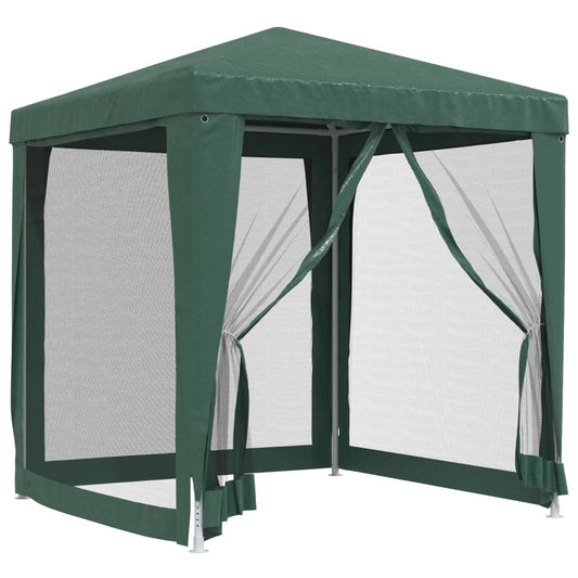 Festtelt Med 4 Sidevegger Av Netting Grønn 2X2 M Hdpe