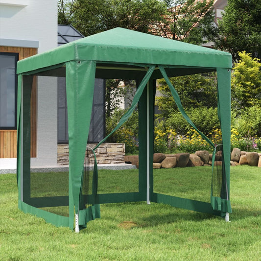 Festtelt Med 4 Sidevegger Av Netting Grønn 2X2 M Hdpe