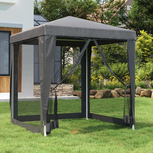 Festtelt Med 4 Sidevegger Av Netting Antrasitt 2X2 M Hdpe
