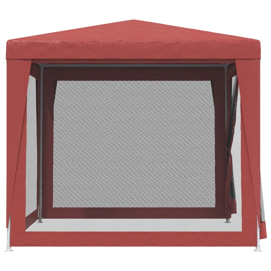 Festtelt Med 4 Sidevegger Av Netting Rød 2,5X2,5 M Hdpe