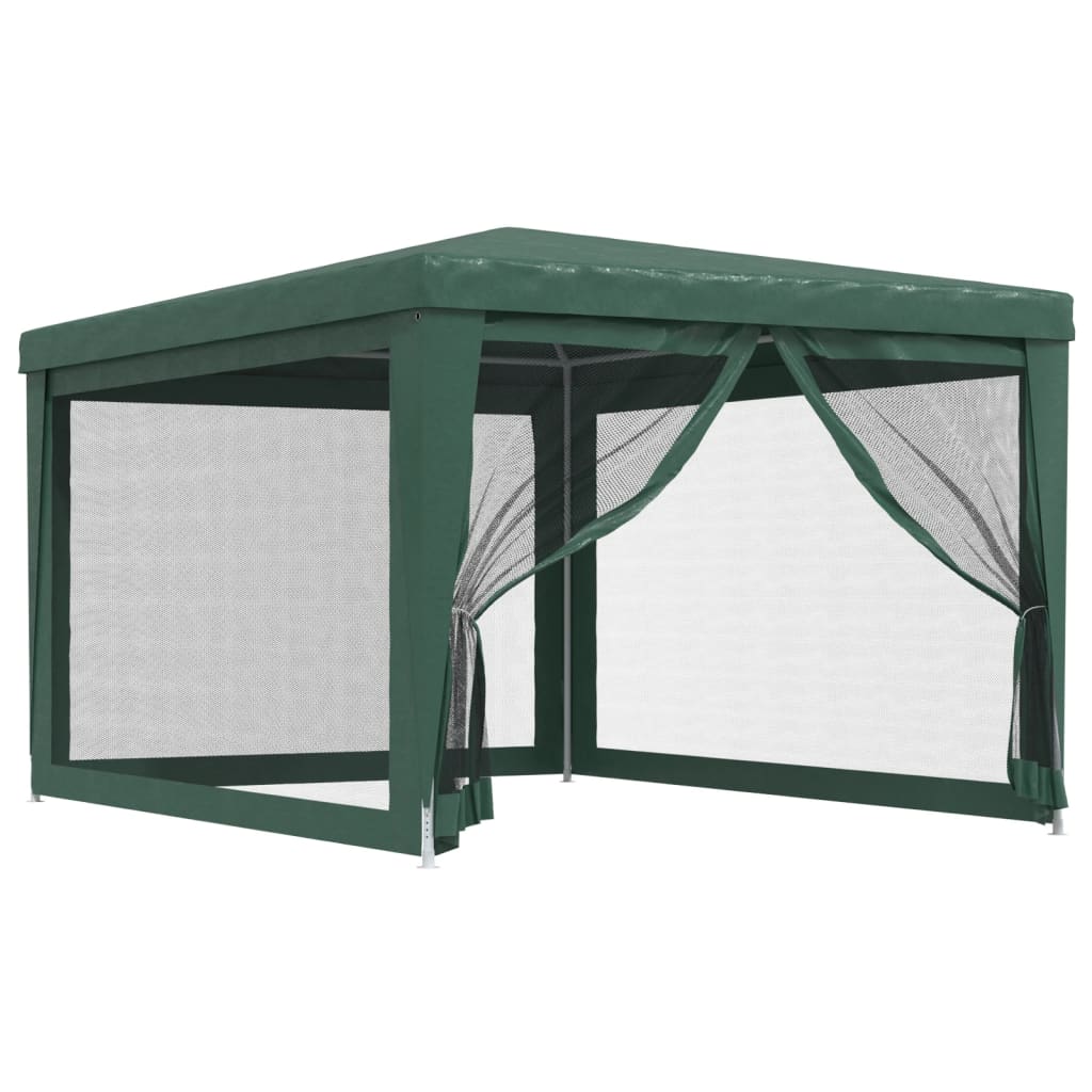 Festtelt Med 4 Sidevegger Av Netting Grønn 3X4 M Hdpe