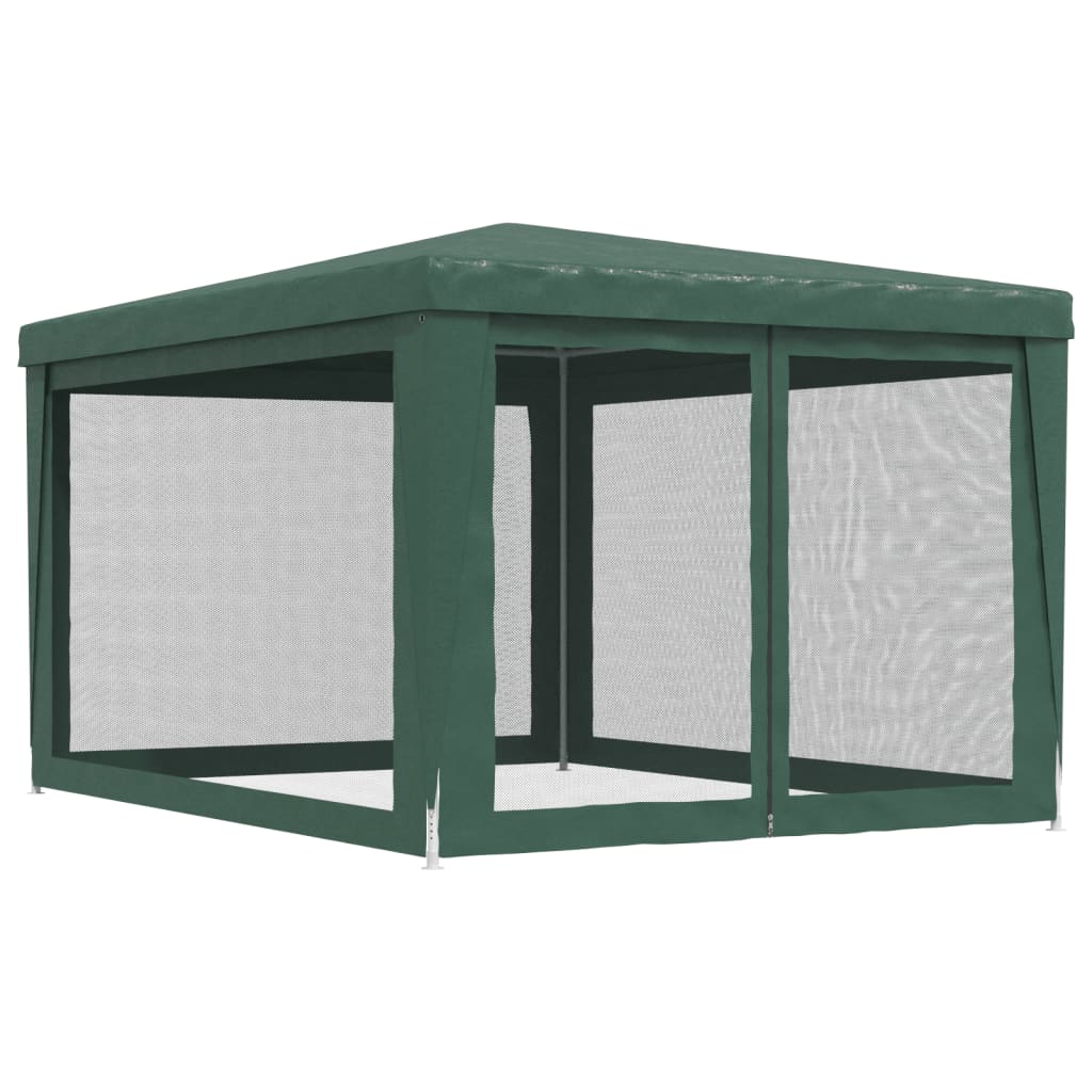 Festtelt Med 4 Sidevegger Av Netting Grønn 3X4 M Hdpe