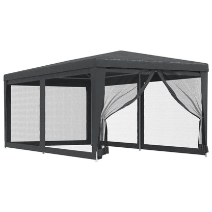 Festtelt Med 6 Sidevegger Av Netting Antrasitt 3X6 M Hdpe