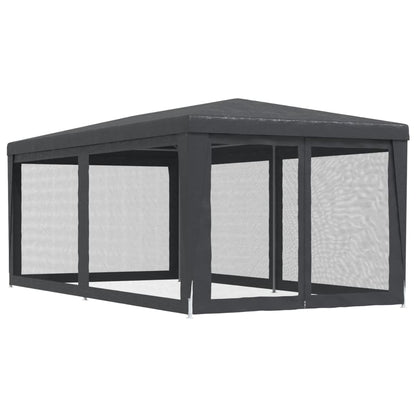 Festtelt Med 6 Sidevegger Av Netting Antrasitt 3X6 M Hdpe